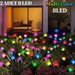 Güneş Enerjili 8 Ledli Dekoratif Solar Bahçe Lambası  Çok  renkli  2'Li Paket