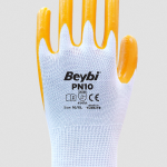 Beybi PN10 Polyester Örme Nitril Eldiven 10 Beden - 12 Çift