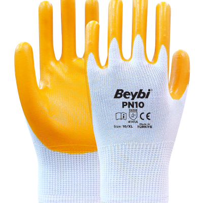 Beybi PN10 Polyester Örme Nitril Eldiven