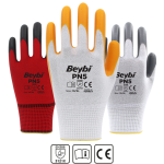 Beybi PN5 Polyester Örme Nitril Eldiven- Sarı - Numara: 10