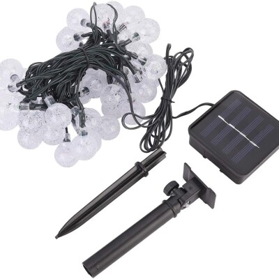 SOLAR 50 LEDLİ 8 METRE ÇOK RENKLİ  KRİSTAL TOP BAHÇE AYDINLATMA