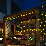 SOLAR   50 LEDLİ  8 METRE  SARI GÜN  IŞIGI   KRİSTAL TOP  BAHÇE  AYDINLATMA