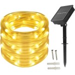 Gün Işığı Solar 100 LED 10METRE Işık Bahçe ve Ağaç Aydınlatma Süsleme Zinciri